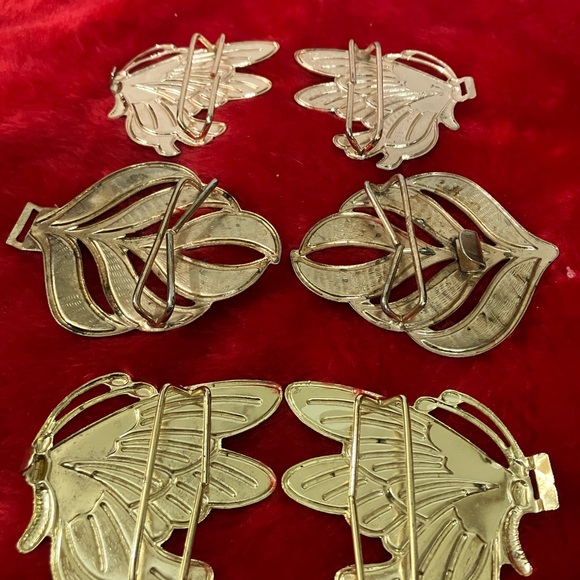 Lot of 3 Vintage Interlocking Belt Buckles Butterflies and Design - Picture 6 of 15